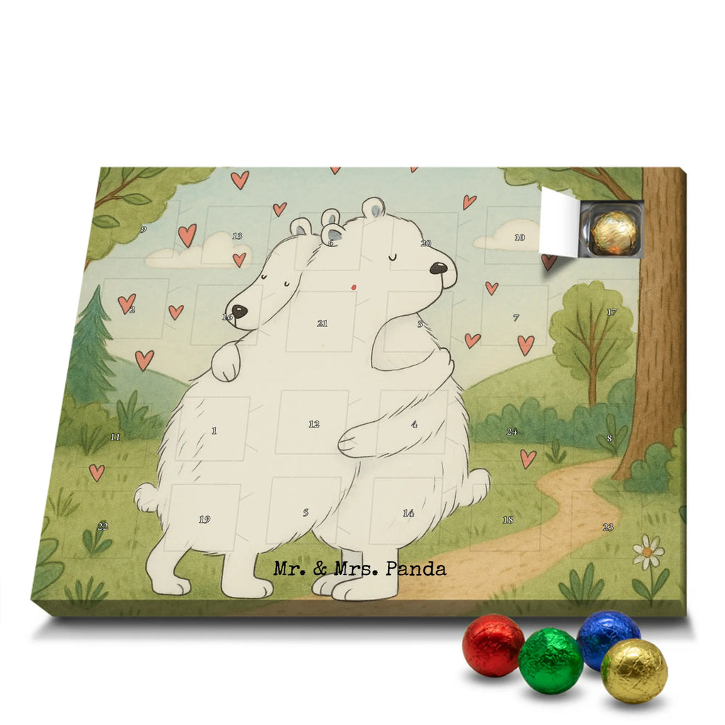 Chocolate advent calendar Icebear Embrace Design card, gift ideas, gifts, small animals, cute, cute animal motives, hand drawn, funny sayings, good mood, special gifts, animal lover