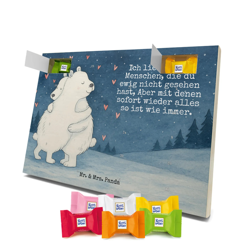 Chocolate advent calendar Icebear Embrace Design card, gift ideas, gifts, small animals, cute, cute animal motives, hand drawn, funny sayings, good mood, special gifts, animal lover