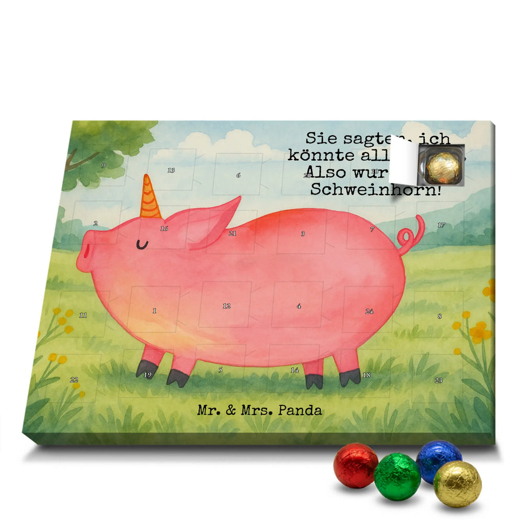Chocolate advent calendar unicorn Pig Design Funny saying, pigcorn, piggycorn, girlfriend gift