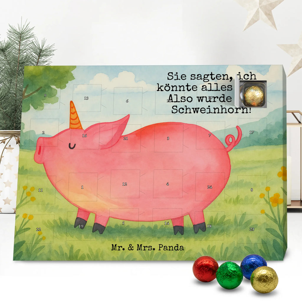 Chocolate advent calendar unicorn Pig Design Funny saying, pigcorn, piggycorn, girlfriend gift