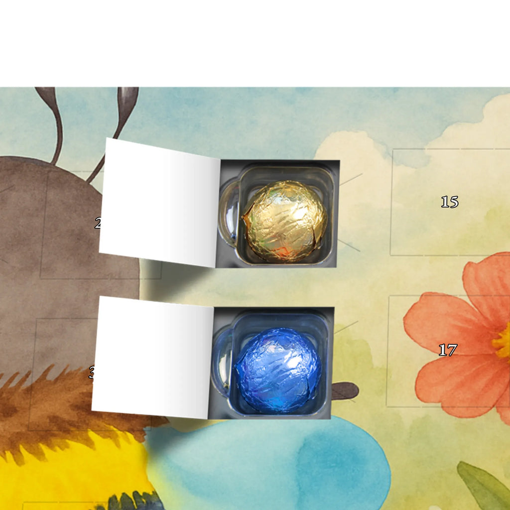 Chocolate advent calendar bumblebee fluffy Design card, gift ideas, gifts, small animals, cute, cute animal motives, hand drawn, funny sayings, good mood, special gifts, animal lover, Flower, Bumblebee, Fluffy, Nature