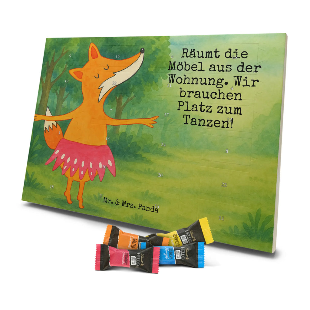 Chocolate advent calendar Fox ballerina Design animal lover, foxes, forest wildlife, clever as a fox, vixen, dancer, invitation, birthday, fox saying, dancing, ballet