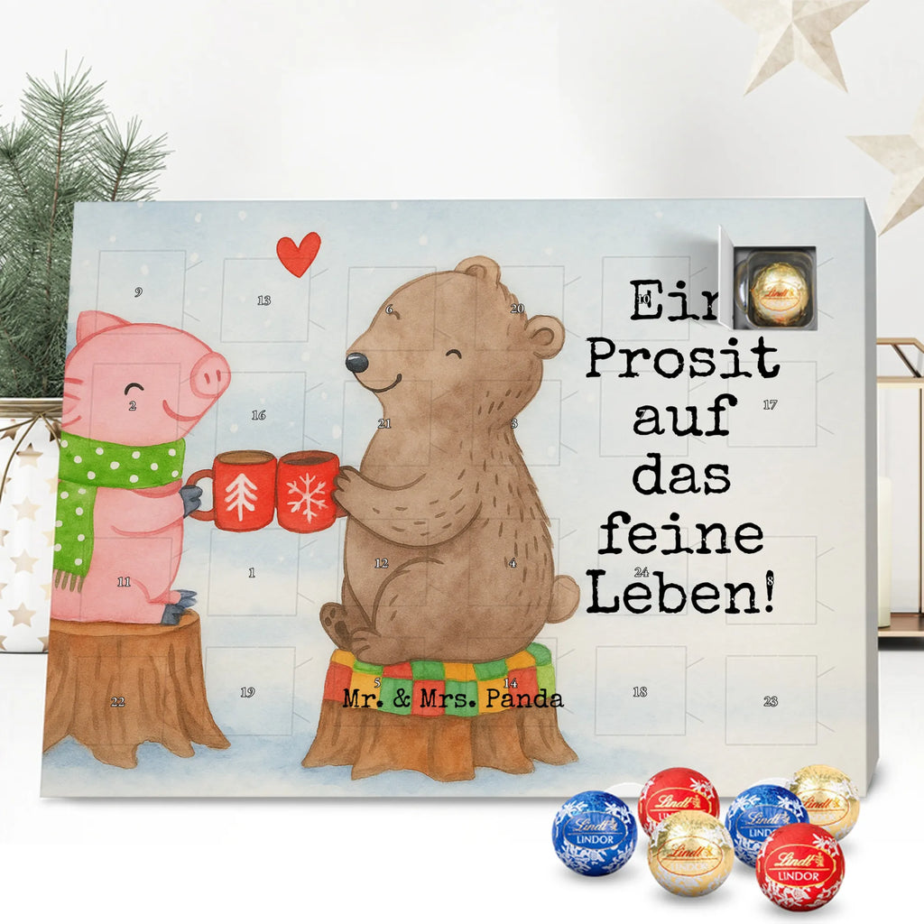 Chocolate advent calendar Glowing Pig Bash Design snow, Christmas time