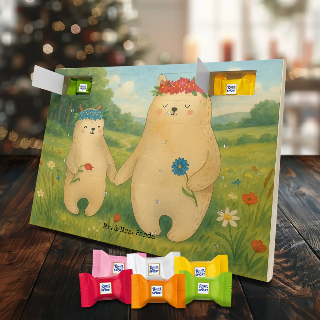 Chocolate advent calendar Bears with flower crown Design Father's Day, Mother's Day, favorite person, gift mommy. mother's day, daughter, daughters, best mommy, world best mommy, bears, favorite mommy, children, role model, child