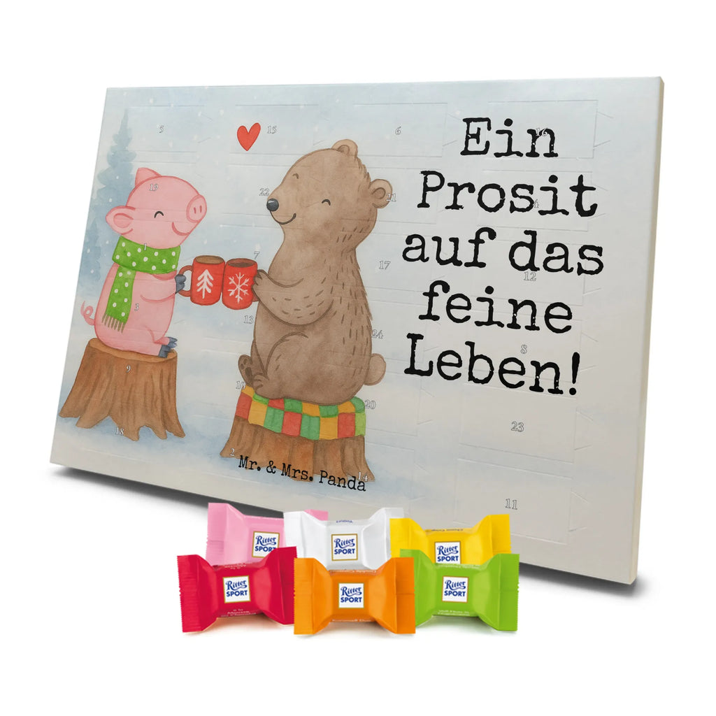 Chocolate advent calendar Glowing Pig Bash Design snow, Christmas time