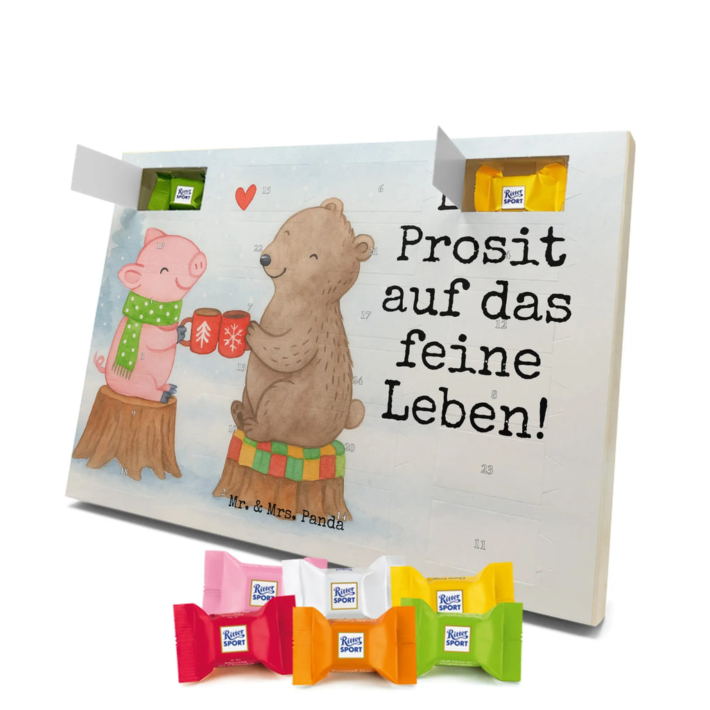 Chocolate advent calendar Glowing Pig Bash Design snow, Christmas time