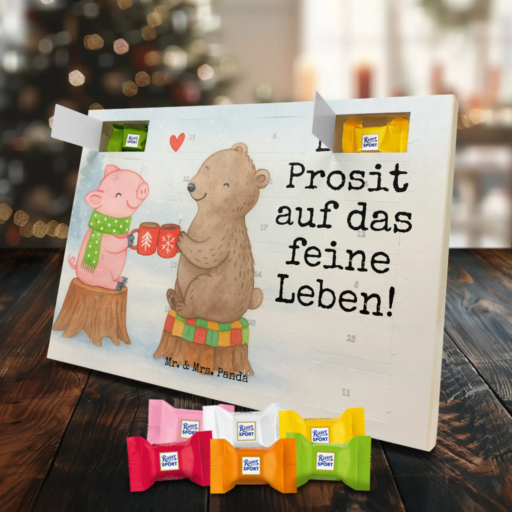 Chocolate advent calendar Glowing Pig Bash Design snow, Christmas time