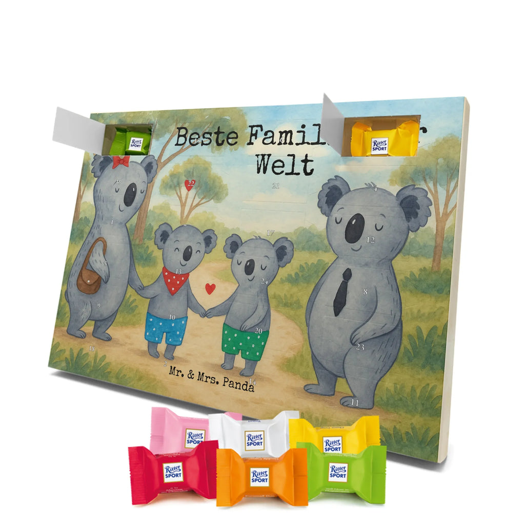 Chocolate advent calendar Koala family with two kids Design Father's Day, Mother's Day, favourite family, family time, koala family, best family, koala bear, family life