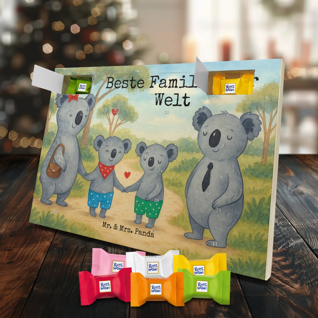 Chocolate advent calendar Koala family with two kids Design Father's Day, Mother's Day, favourite family, family time, koala family, best family, koala bear, family life