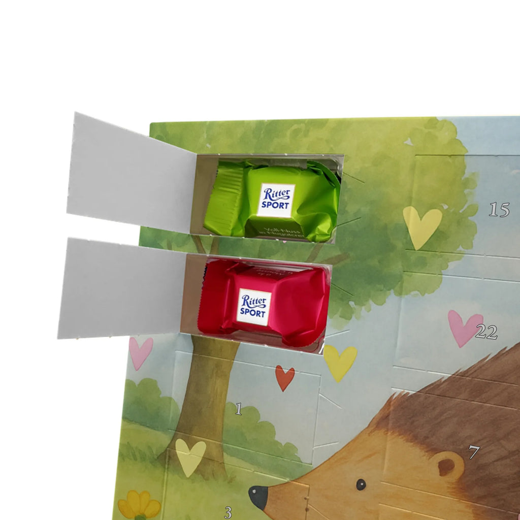 Chocolate advent calendar Hedgehog hearts Design card, gift ideas, gifts, small animals, cute, cute animal motives, hand drawn, funny sayings, good mood, special gifts, animal lover, hearts, trust, kiss, heart