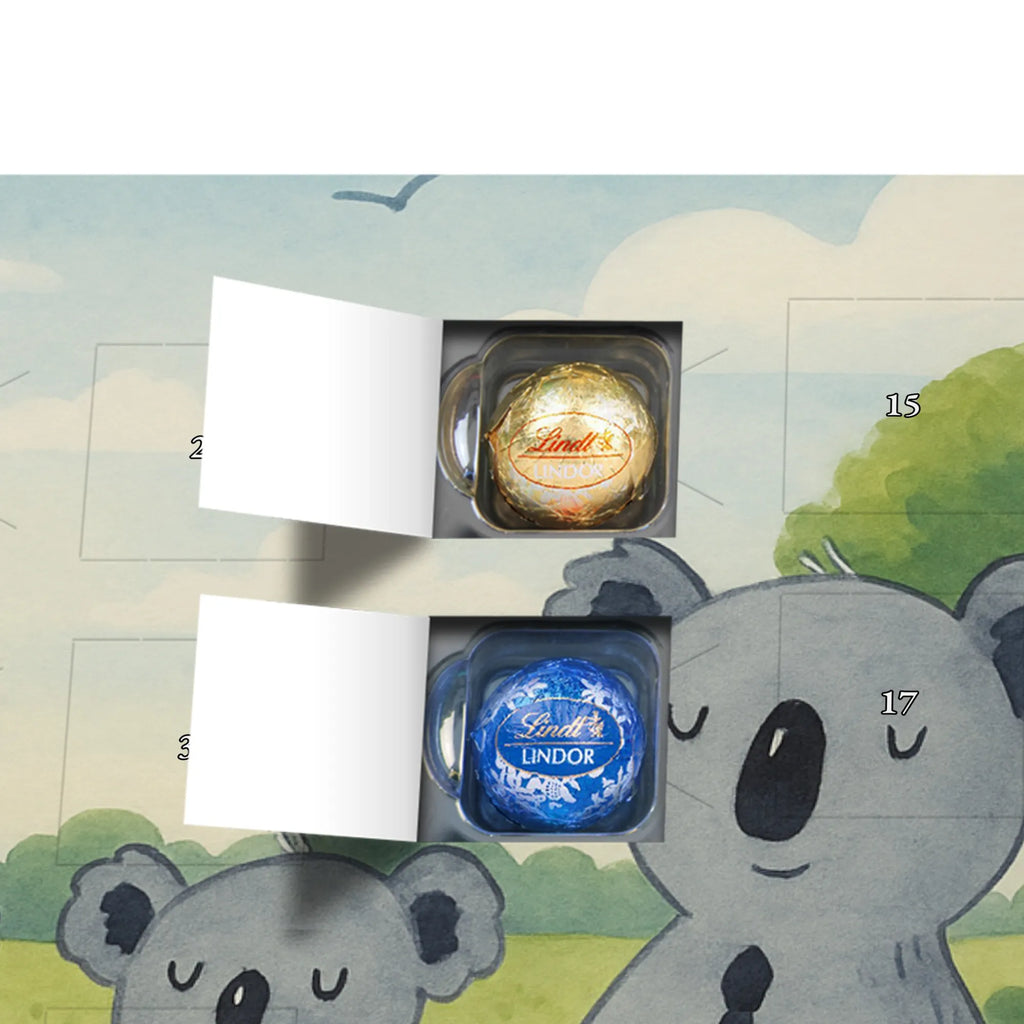 Chocolate advent calendar Koala family with two kids Design Father's Day, Mother's Day, favourite family, family time, koala family, best family, koala bear, family life