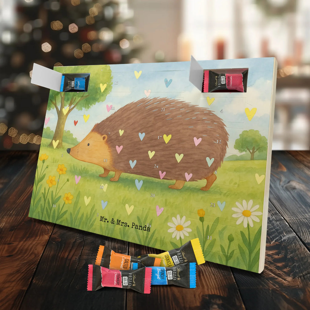 Chocolate advent calendar Hedgehog hearts Design card, gift ideas, gifts, small animals, cute, cute animal motives, hand drawn, funny sayings, good mood, special gifts, animal lover, hearts, trust, kiss, heart