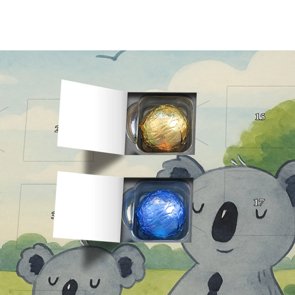 Chocolate advent calendar Koala family with two kids Design Father's Day, Mother's Day, favourite family, family time, koala family, best family, koala bear, family life