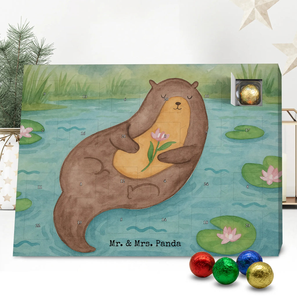 Chocolate advent calendar otter Water Lily Design animal lover, marten, sea otter, European otter, water mammal, aquatic animal, baby otter, predator, water, otter gifts, gift ideas for animal lovers, animal, mammal, water animal, gifts for people in love