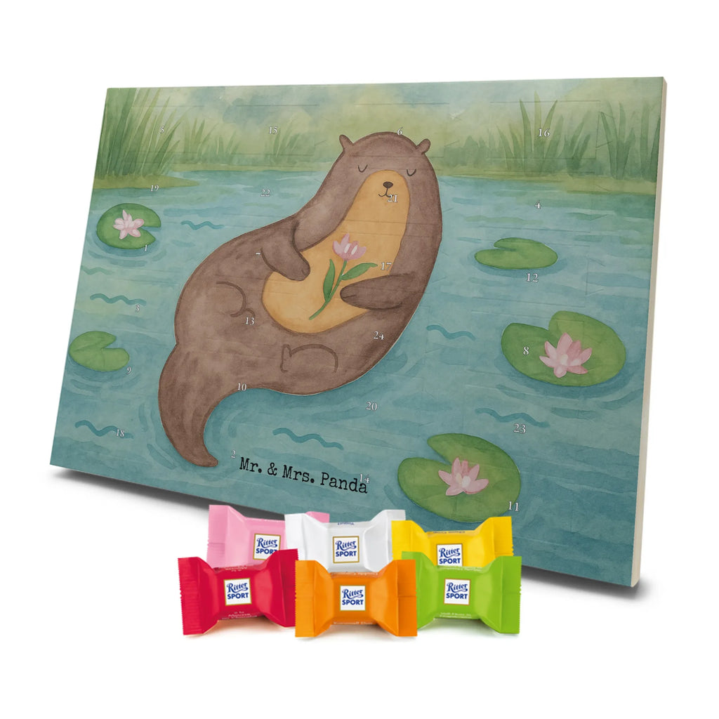 Chocolate advent calendar otter Water Lily Design animal lover, marten, sea otter, European otter, water mammal, aquatic animal, baby otter, predator, water, otter gifts, gift ideas for animal lovers, animal, mammal, water animal, gifts for people in love