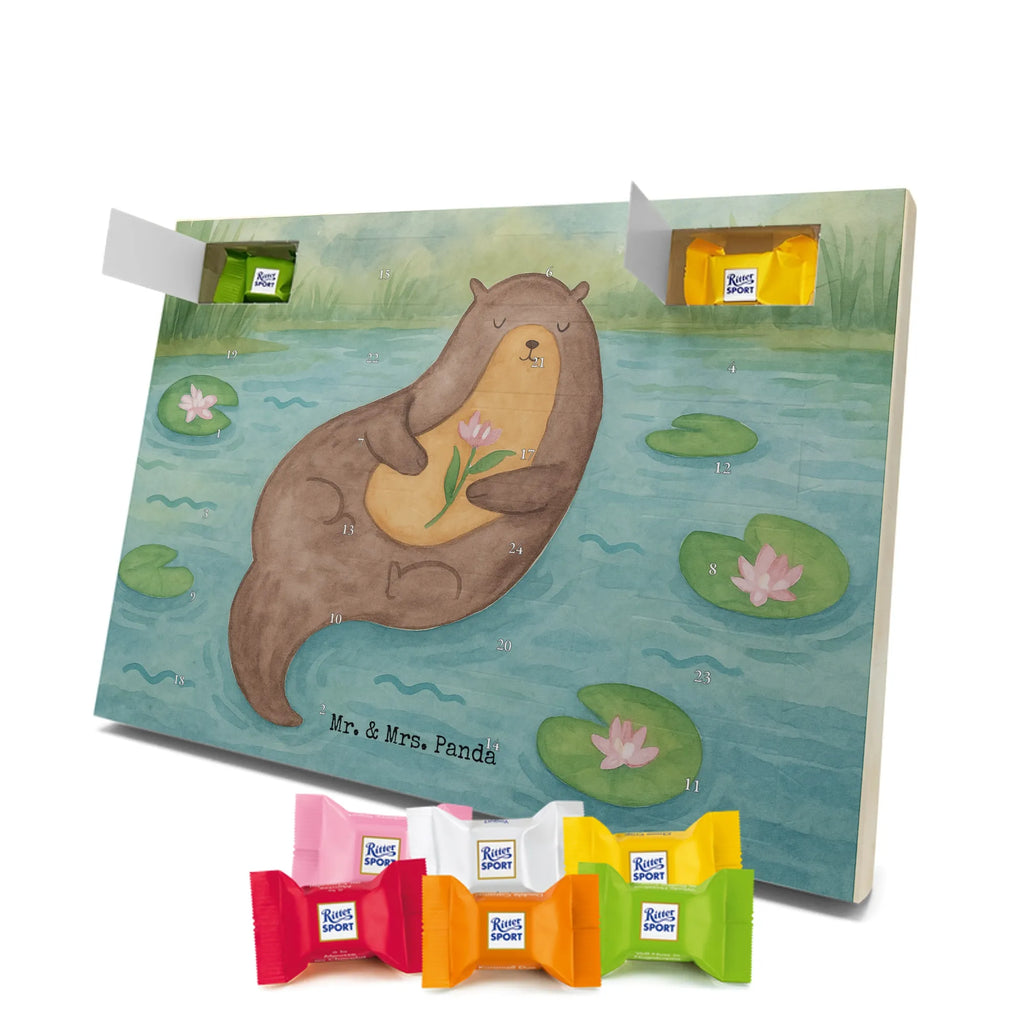 Chocolate advent calendar otter Water Lily Design animal lover, marten, sea otter, European otter, water mammal, aquatic animal, baby otter, predator, water, otter gifts, gift ideas for animal lovers, animal, mammal, water animal, gifts for people in love