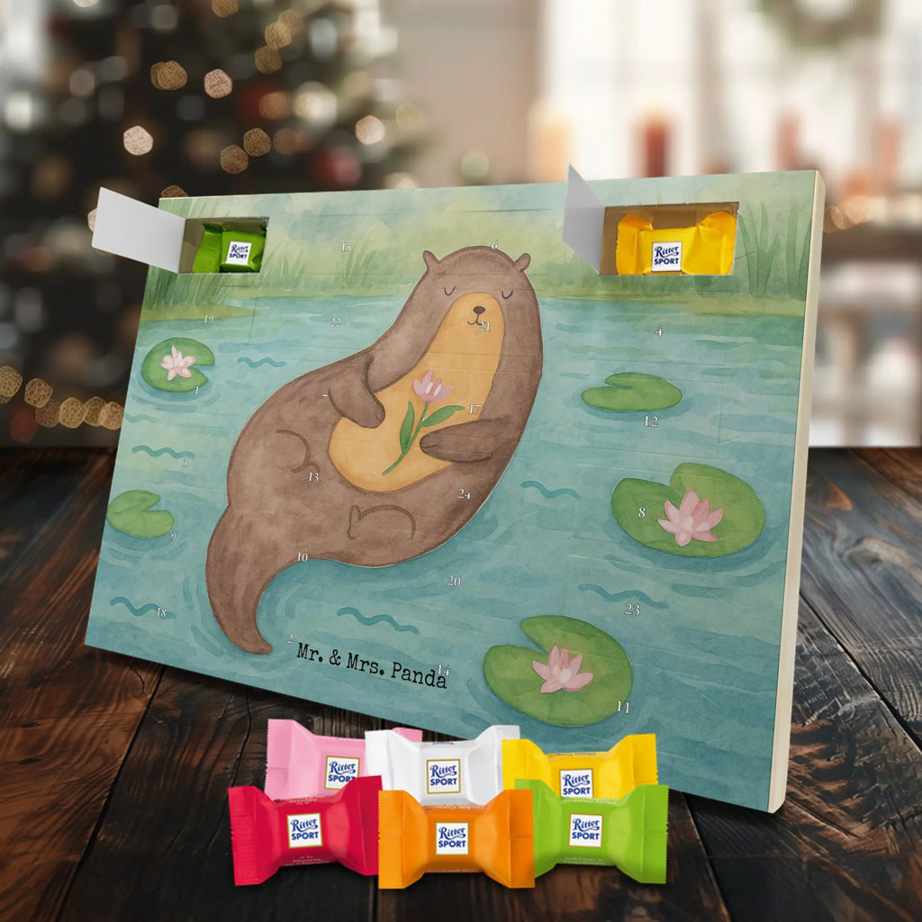 Chocolate advent calendar otter Water Lily Design animal lover, marten, sea otter, European otter, water mammal, aquatic animal, baby otter, predator, water, otter gifts, gift ideas for animal lovers, animal, mammal, water animal, gifts for people in love
