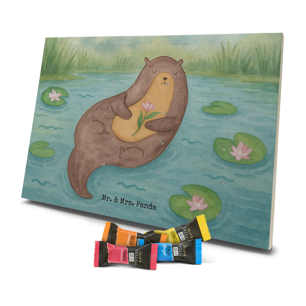 Chocolate advent calendar otter Water Lily Design animal lover, marten, sea otter, European otter, water mammal, aquatic animal, baby otter, predator, water, otter gifts, gift ideas for animal lovers, animal, mammal, water animal, gifts for people in love