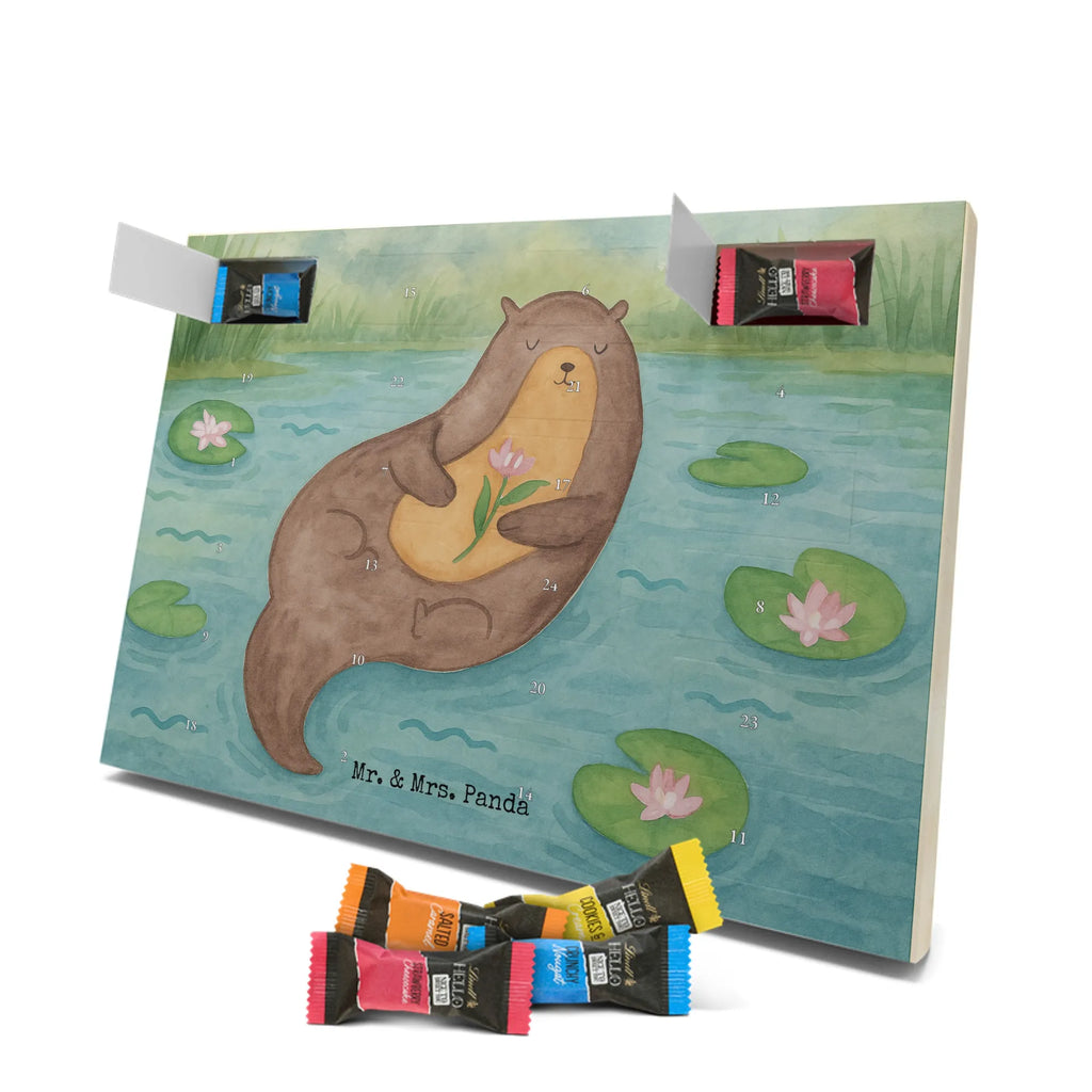 Chocolate advent calendar otter Water Lily Design animal lover, marten, sea otter, European otter, water mammal, aquatic animal, baby otter, predator, water, otter gifts, gift ideas for animal lovers, animal, mammal, water animal, gifts for people in love