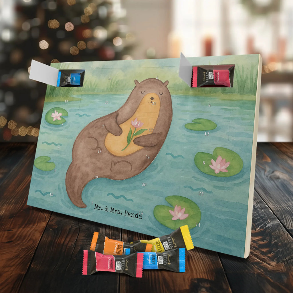Chocolate advent calendar otter Water Lily Design animal lover, marten, sea otter, European otter, water mammal, aquatic animal, baby otter, predator, water, otter gifts, gift ideas for animal lovers, animal, mammal, water animal, gifts for people in love