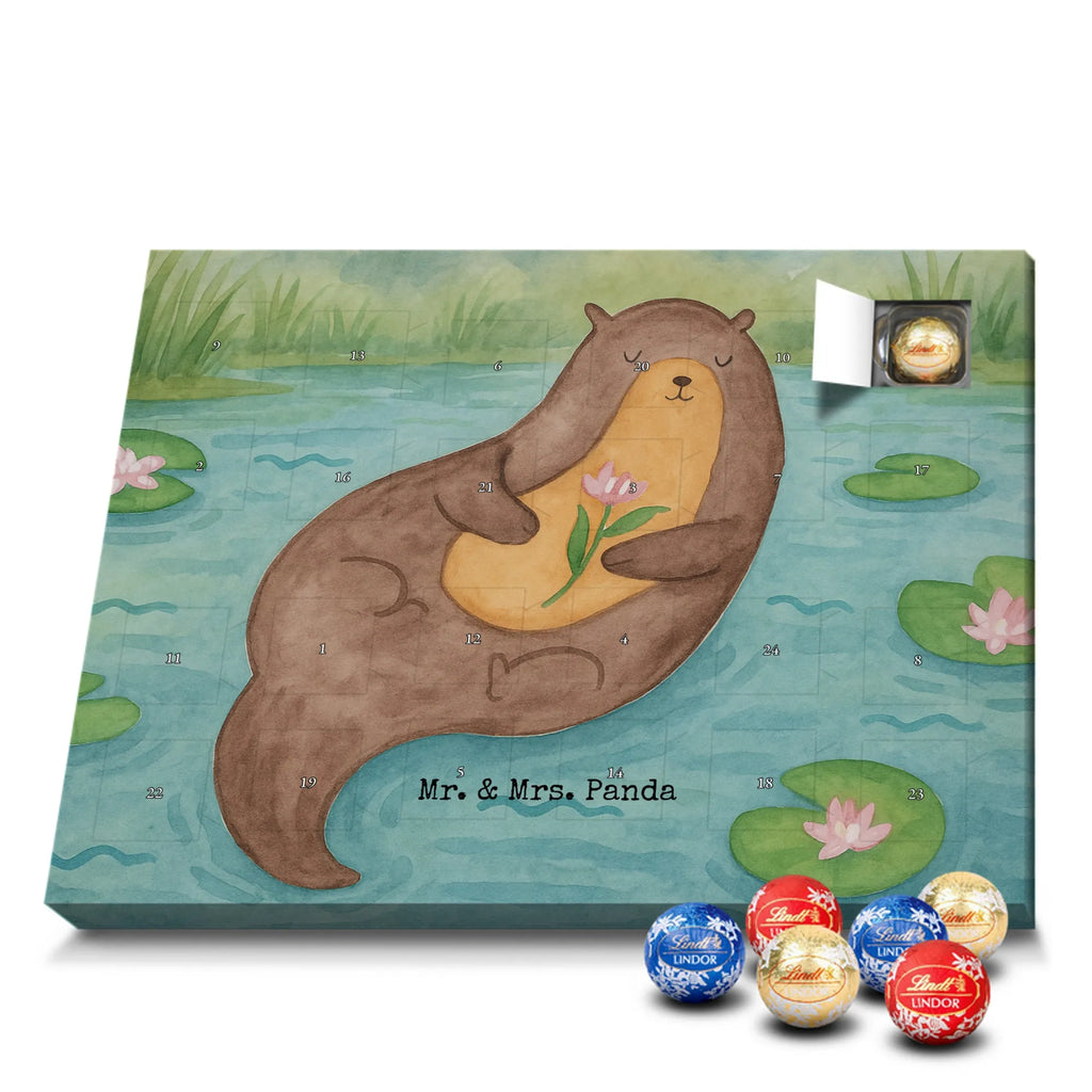 Chocolate advent calendar otter Water Lily Design animal lover, marten, sea otter, European otter, water mammal, aquatic animal, baby otter, predator, water, otter gifts, gift ideas for animal lovers, animal, mammal, water animal, gifts for people in love