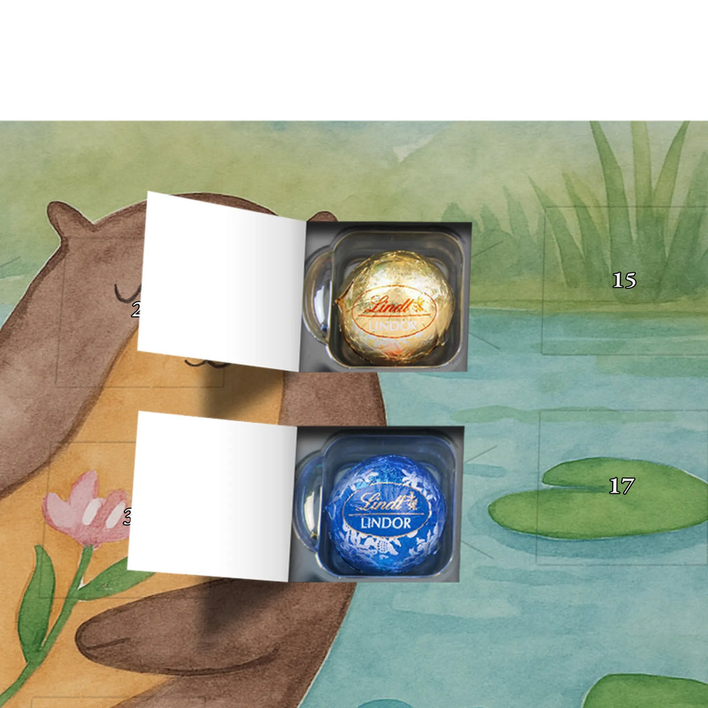 Chocolate advent calendar otter Water Lily Design animal lover, marten, sea otter, European otter, water mammal, aquatic animal, baby otter, predator, water, otter gifts, gift ideas for animal lovers, animal, mammal, water animal, gifts for people in love