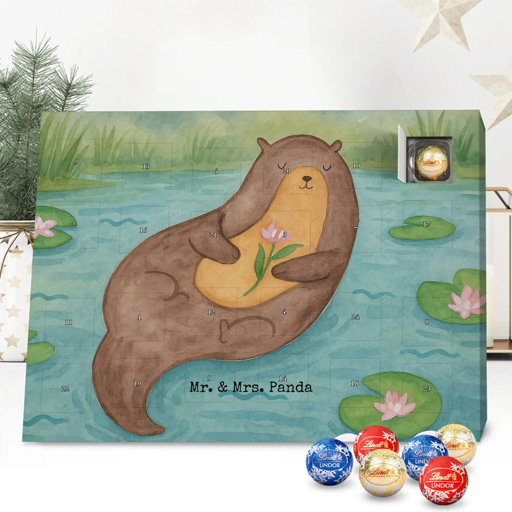 Chocolate advent calendar otter Water Lily Design animal lover, marten, sea otter, European otter, water mammal, aquatic animal, baby otter, predator, water, otter gifts, gift ideas for animal lovers, animal, mammal, water animal, gifts for people in love