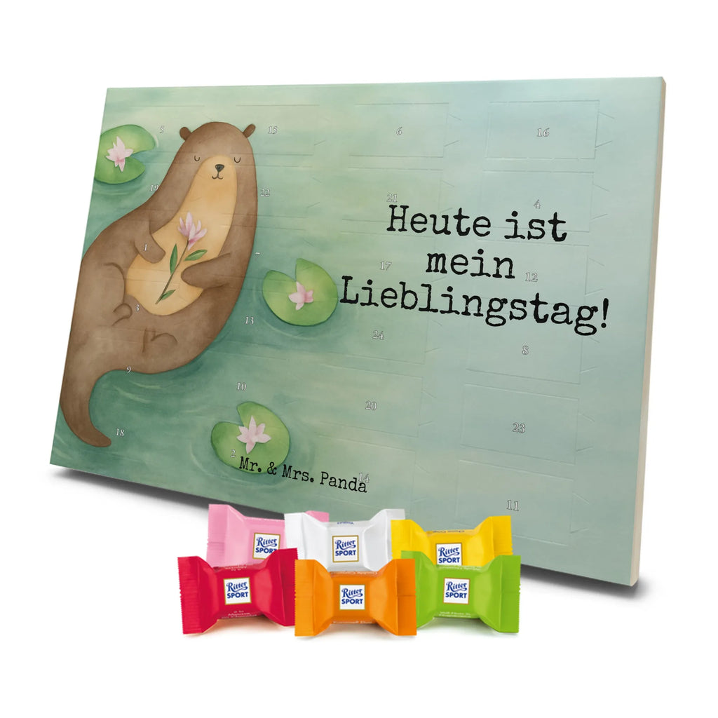 Chocolate advent calendar otter Water Lily Design animal lover, marten, sea otter, European otter, water mammal, aquatic animal, baby otter, predator, water, otter gifts, gift ideas for animal lovers, animal, mammal, water animal, gifts for people in love