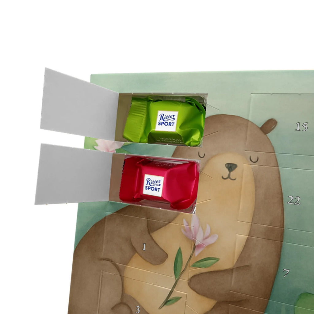 Chocolate advent calendar otter Water Lily Design animal lover, marten, sea otter, European otter, water mammal, aquatic animal, baby otter, predator, water, otter gifts, gift ideas for animal lovers, animal, mammal, water animal, gifts for people in love