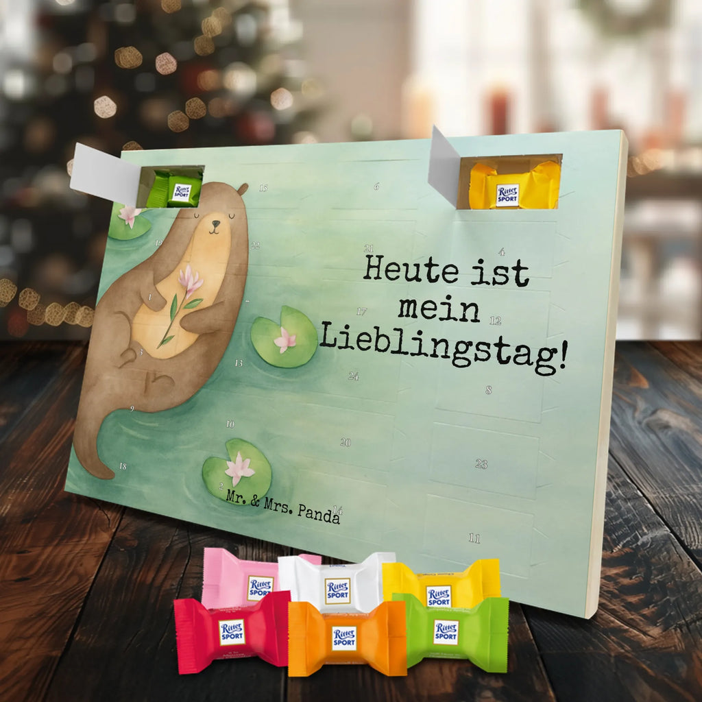 Chocolate advent calendar otter Water Lily Design animal lover, marten, sea otter, European otter, water mammal, aquatic animal, baby otter, predator, water, otter gifts, gift ideas for animal lovers, animal, mammal, water animal, gifts for people in love