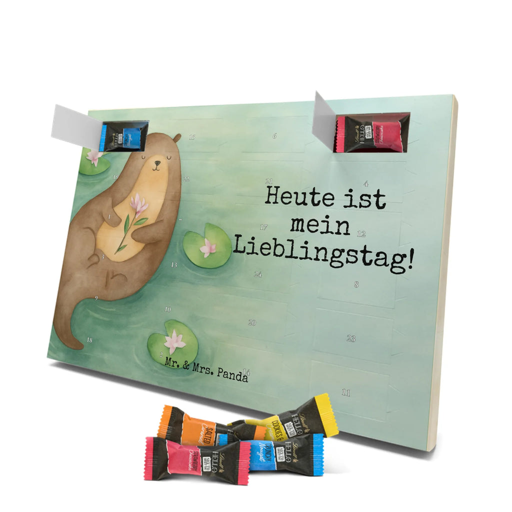 Chocolate advent calendar otter Water Lily Design animal lover, marten, sea otter, European otter, water mammal, aquatic animal, baby otter, predator, water, otter gifts, gift ideas for animal lovers, animal, mammal, water animal, gifts for people in love