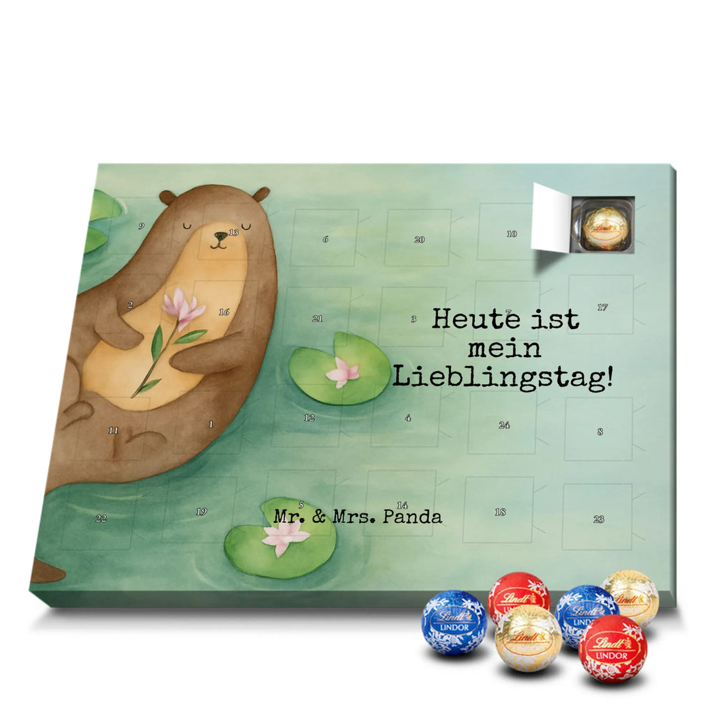 Chocolate advent calendar otter Water Lily Design animal lover, marten, sea otter, European otter, water mammal, aquatic animal, baby otter, predator, water, otter gifts, gift ideas for animal lovers, animal, mammal, water animal, gifts for people in love