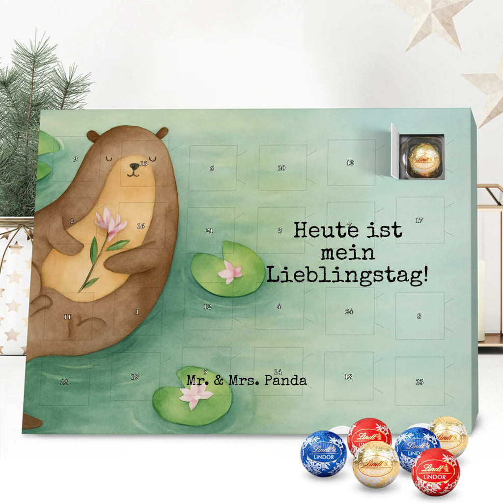 Chocolate advent calendar otter Water Lily Design animal lover, marten, sea otter, European otter, water mammal, aquatic animal, baby otter, predator, water, otter gifts, gift ideas for animal lovers, animal, mammal, water animal, gifts for people in love
