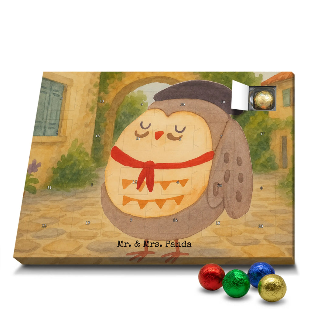 Chocolate advent calendar Owl France Design gift ideas, birthday present, forest animal, bird, nocturnal, illustrated, romantic gift, owl decor, Say beautiful, Life is beautiful, France, Owls, Say French, Owl decoration