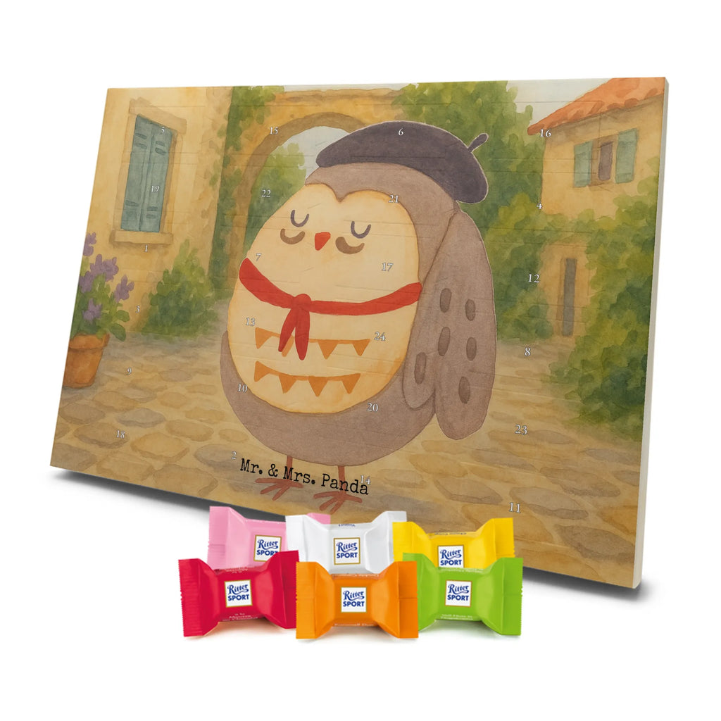Chocolate advent calendar Owl France Design gift ideas, birthday present, forest animal, bird, nocturnal, illustrated, romantic gift, owl decor, Say beautiful, Life is beautiful, France, Owls, Say French, Owl decoration