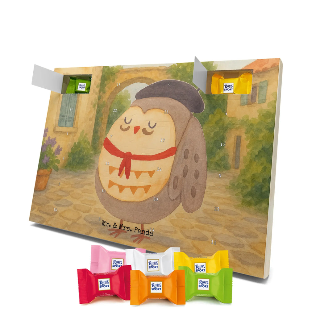 Chocolate advent calendar Owl France Design gift ideas, birthday present, forest animal, bird, nocturnal, illustrated, romantic gift, owl decor, Say beautiful, Life is beautiful, France, Owls, Say French, Owl decoration