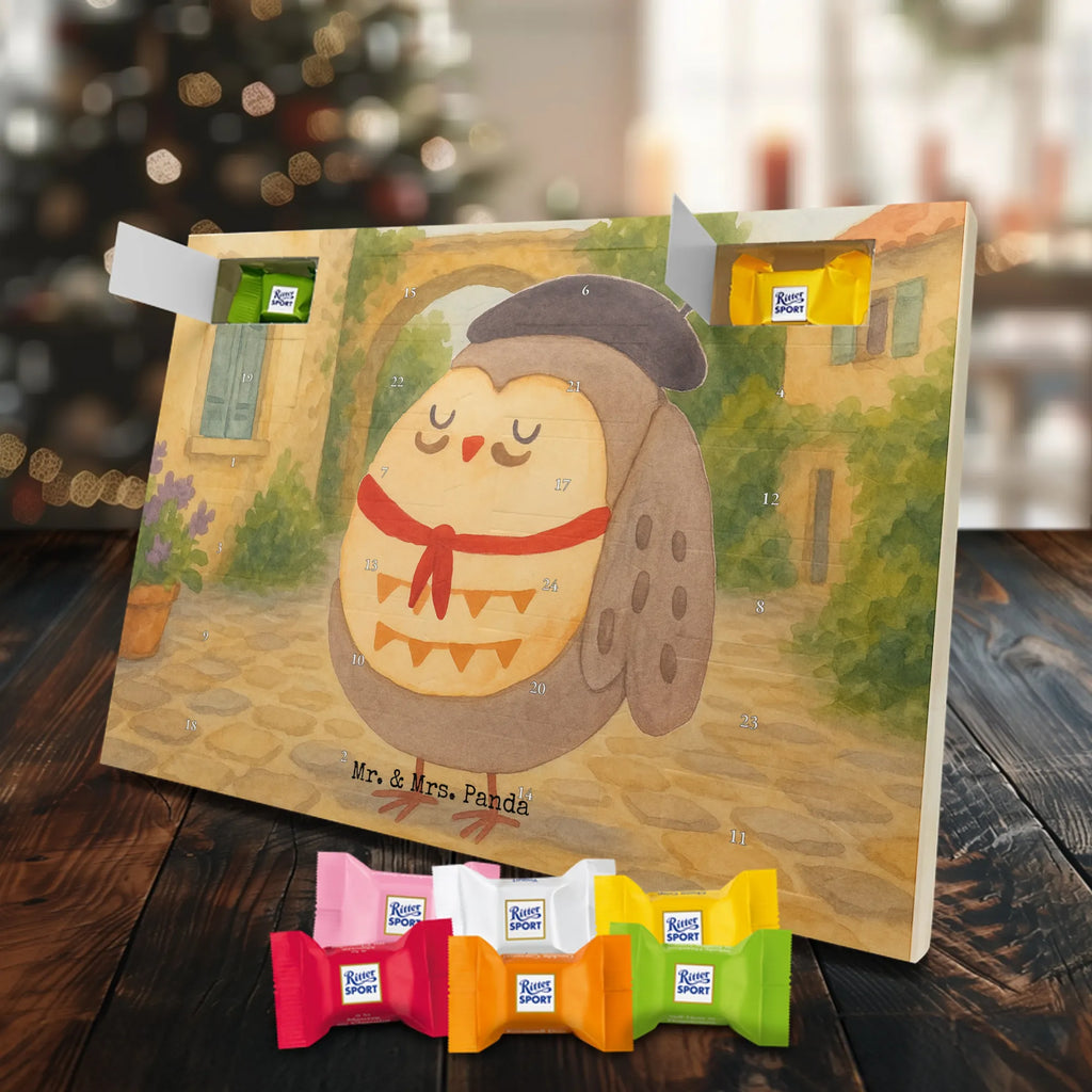 Chocolate advent calendar Owl France Design gift ideas, birthday present, forest animal, bird, nocturnal, illustrated, romantic gift, owl decor, Say beautiful, Life is beautiful, France, Owls, Say French, Owl decoration