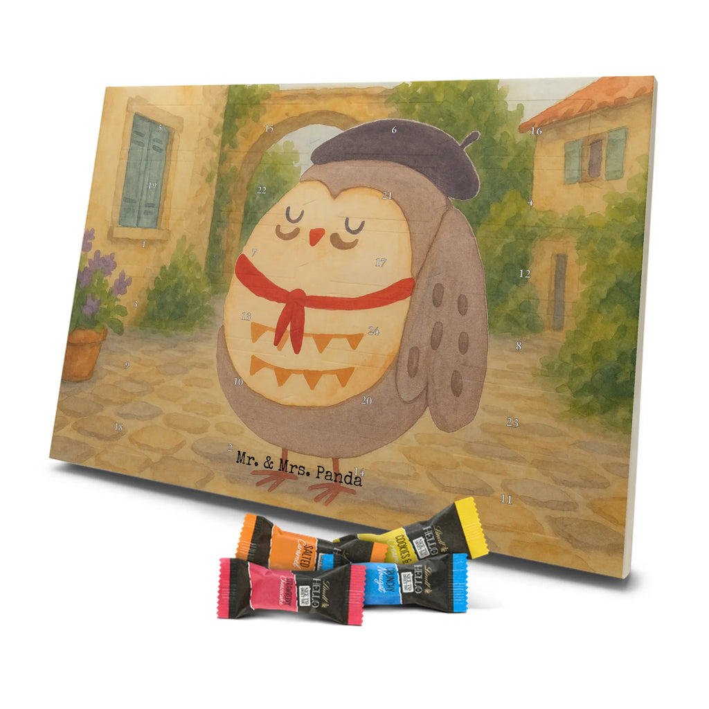 Chocolate advent calendar Owl France Design gift ideas, birthday present, forest animal, bird, nocturnal, illustrated, romantic gift, owl decor, Say beautiful, Life is beautiful, France, Owls, Say French, Owl decoration