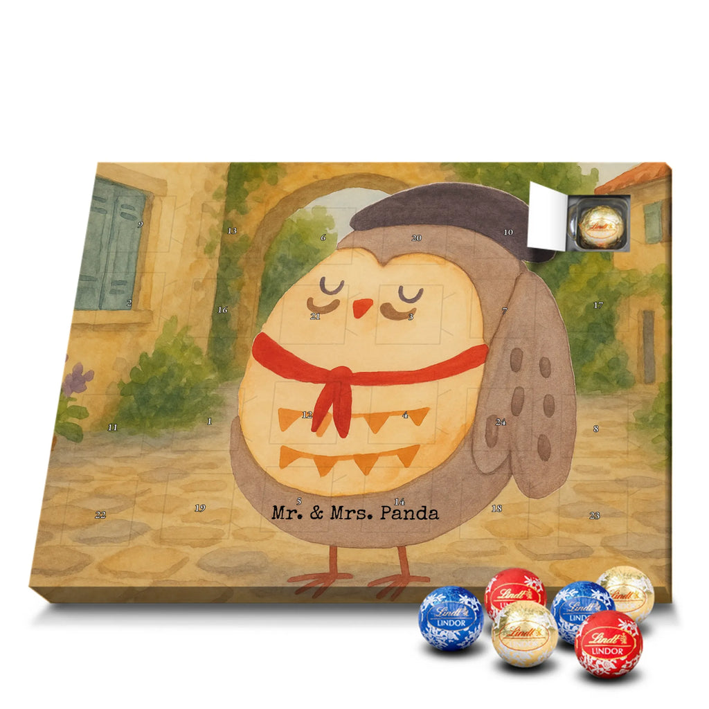 Chocolate advent calendar Owl France Design gift ideas, birthday present, forest animal, bird, nocturnal, illustrated, romantic gift, owl decor, Say beautiful, Life is beautiful, France, Owls, Say French, Owl decoration