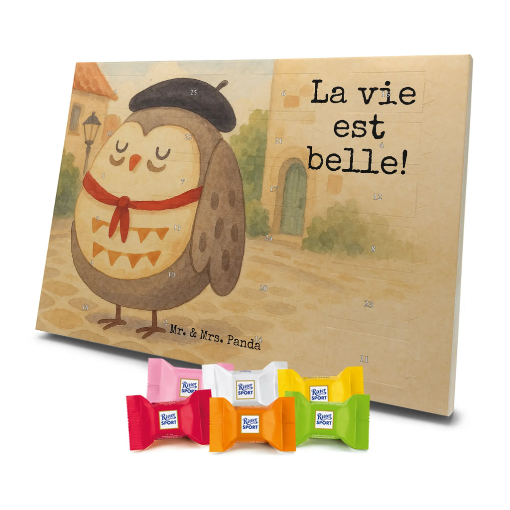 Chocolate advent calendar Owl France Design gift ideas, birthday present, forest animal, bird, nocturnal, illustrated, romantic gift, owl decor, Say beautiful, Life is beautiful, France, Owls, Say French, Owl decoration