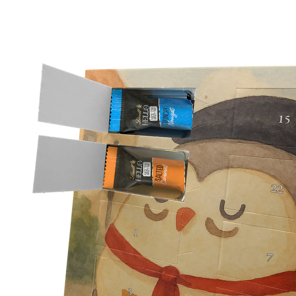 Chocolate advent calendar Owl France Design gift ideas, birthday present, forest animal, bird, nocturnal, illustrated, romantic gift, owl decor, Say beautiful, Life is beautiful, France, Owls, Say French, Owl decoration