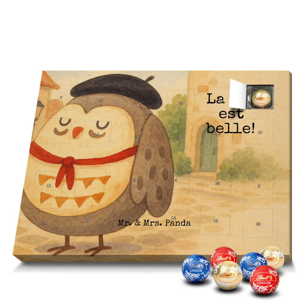 Chocolate advent calendar Owl France Design gift ideas, birthday present, forest animal, bird, nocturnal, illustrated, romantic gift, owl decor, Say beautiful, Life is beautiful, France, Owls, Say French, Owl decoration