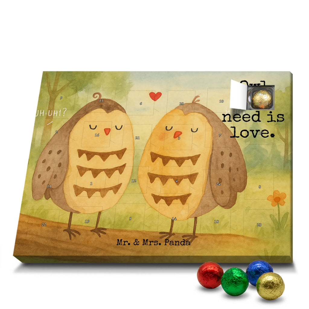Chocolate advent calendar owls Love Design gift ideas, birthday present, forest animal, bird, nocturnal, illustrated, romantic gift, owl decor, Love saying, Wedding saying, Friend, Owl decoration, Girlfriend gift, Pun funny