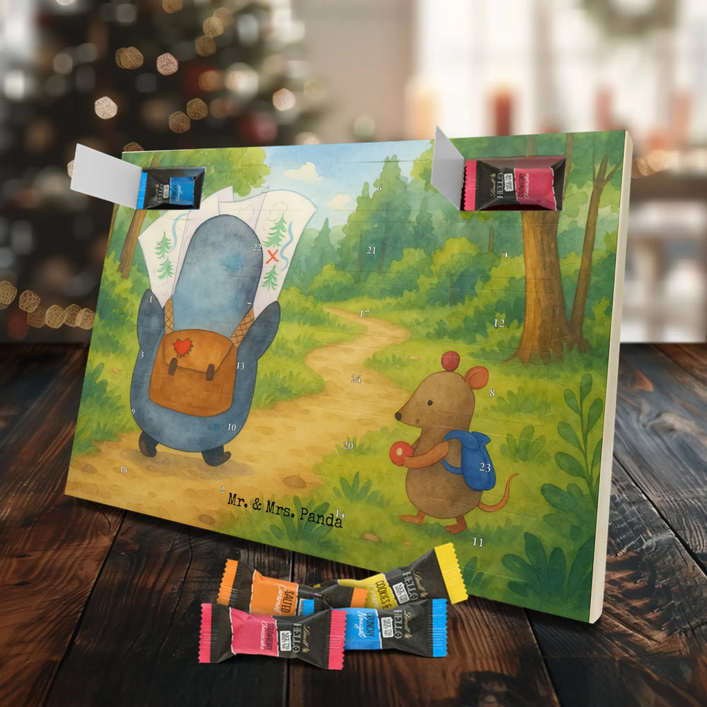 Chocolate advent calendar Penguin & Mouse Hiker Design North Pole, Penguins, adventurer, hiking, adventure, penguins, road trip, excursion