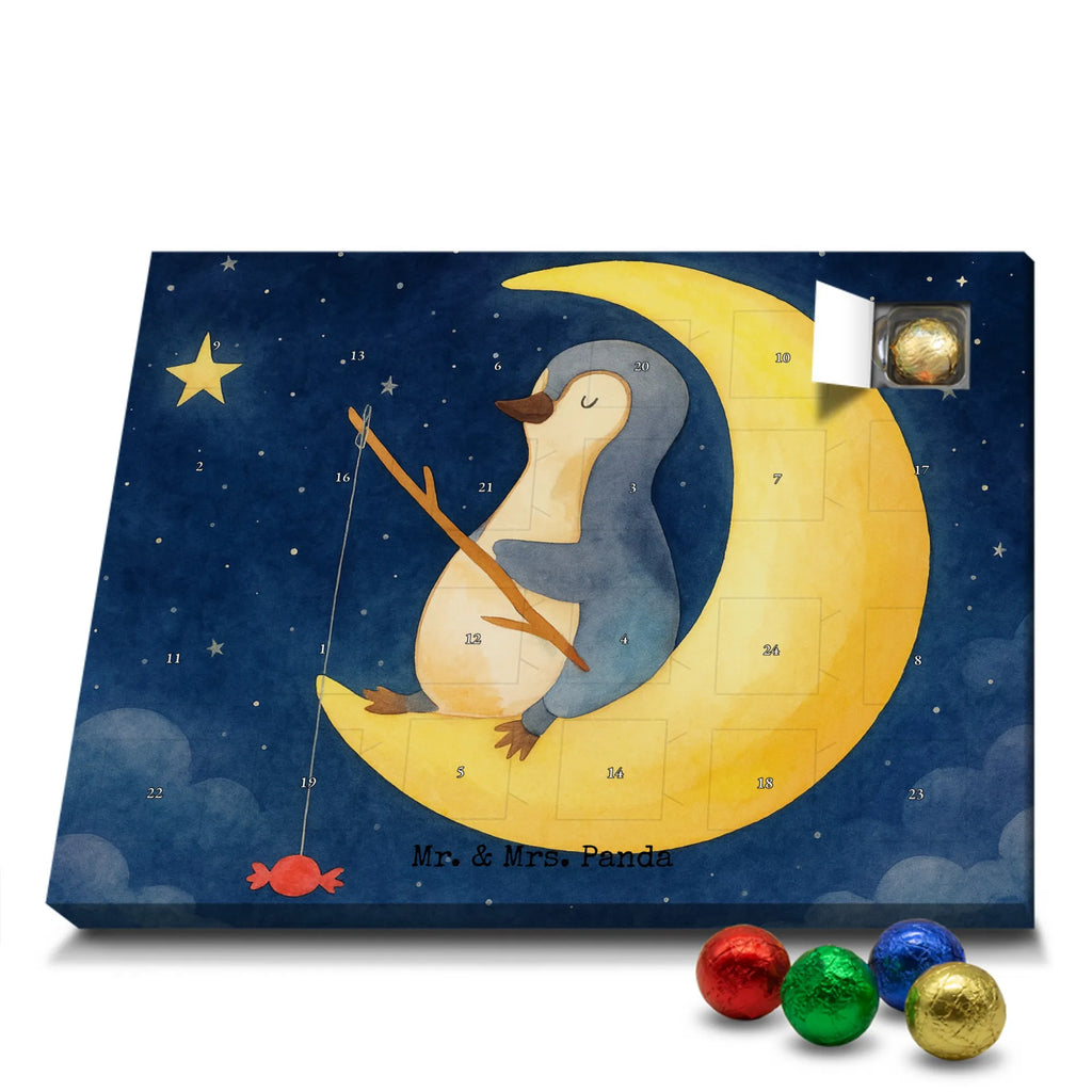 Chocolate advent calendar Penguin moon Design North Pole, Penguins, falling asleep, night's rest, penguins, guest room, bedroom, saying, insomnia, sleep