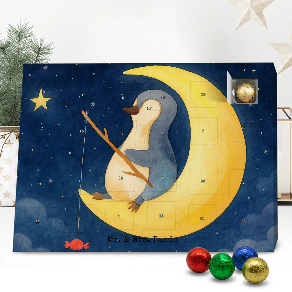 Chocolate advent calendar Penguin moon Design North Pole, Penguins, falling asleep, night's rest, penguins, guest room, bedroom, saying, insomnia, sleep