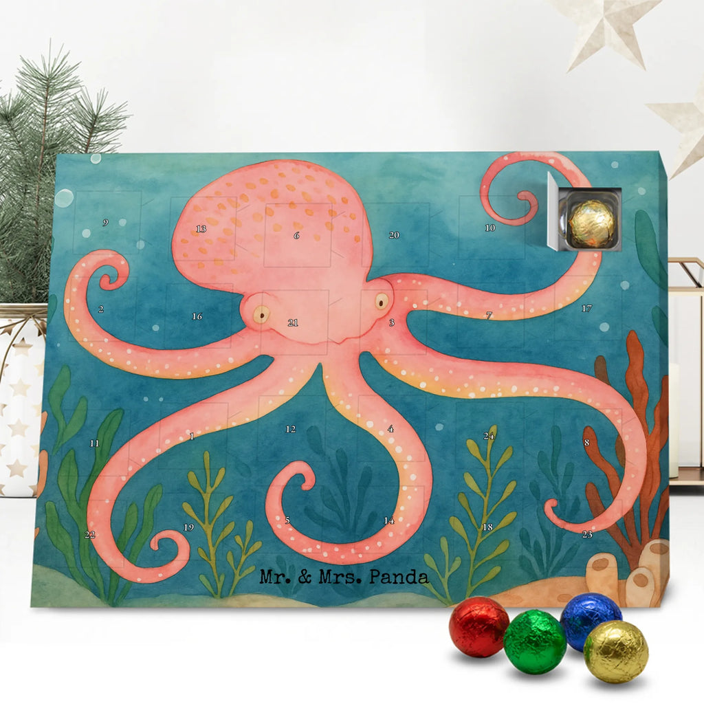 Chocolate advent calendar Squid Design card, gift ideas, gifts, small animals, cute, cute animal motives, hand drawn, funny sayings, good mood, special gifts, animal lover, ocean, water, octopus, arms, sea animal, squid