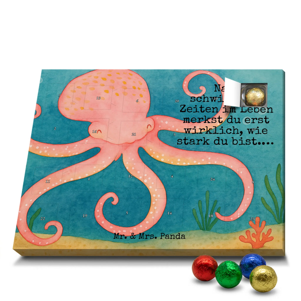 Chocolate advent calendar Squid Design card, gift ideas, gifts, small animals, cute, cute animal motives, hand drawn, funny sayings, good mood, special gifts, animal lover, ocean, water, octopus, arms, sea animal, squid