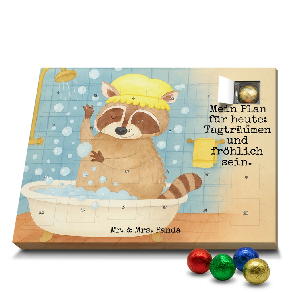 Chocolate advent calendar Raccoon Design card, gift ideas, gifts, small animals, cute, cute animal motives, hand drawn, funny sayings, good mood, special gifts, animal lover, daydreaming, raccoon, soap bubbles, wash