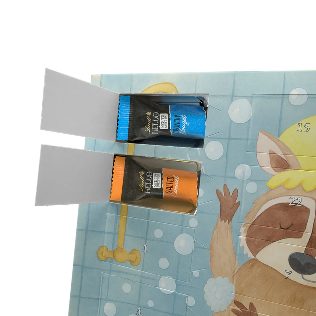 Chocolate advent calendar Raccoon Design card, gift ideas, gifts, small animals, cute, cute animal motives, hand drawn, funny sayings, good mood, special gifts, animal lover, daydreaming, raccoon, soap bubbles, wash